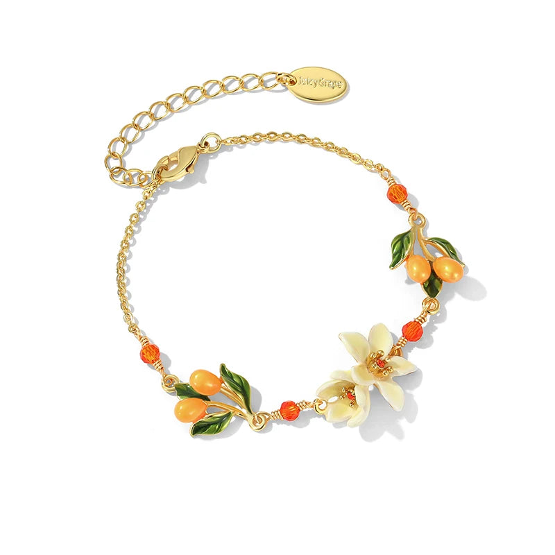 Enamel Flower Bracelet