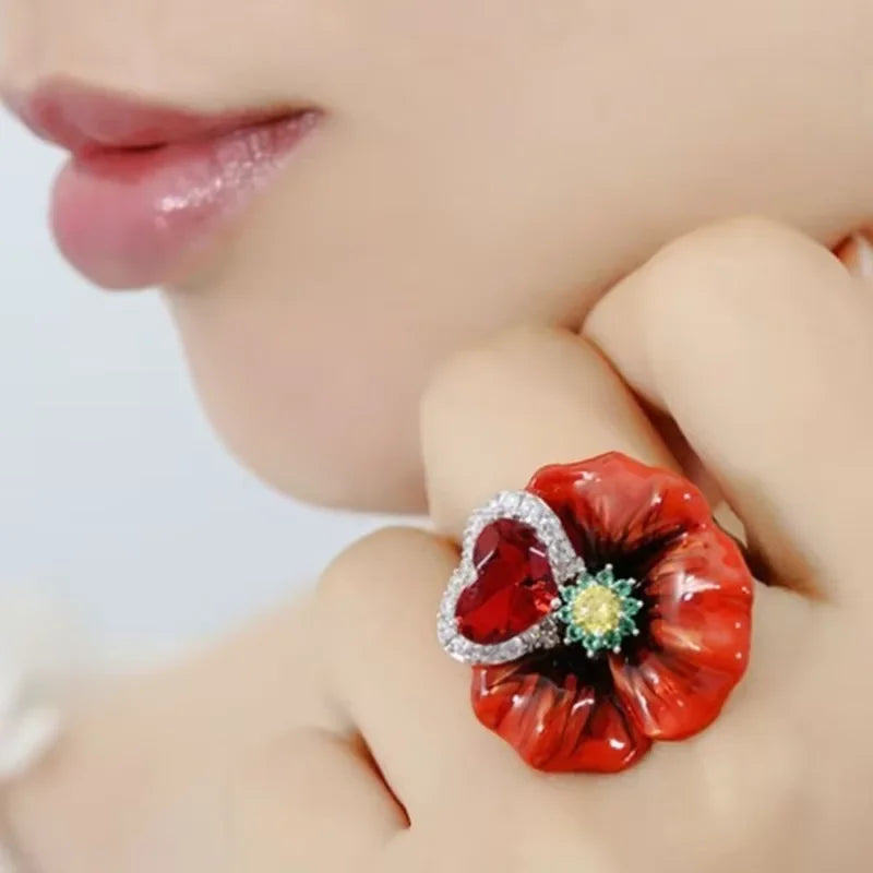 Milangirl Jewelry Gorgeous Blue Flower