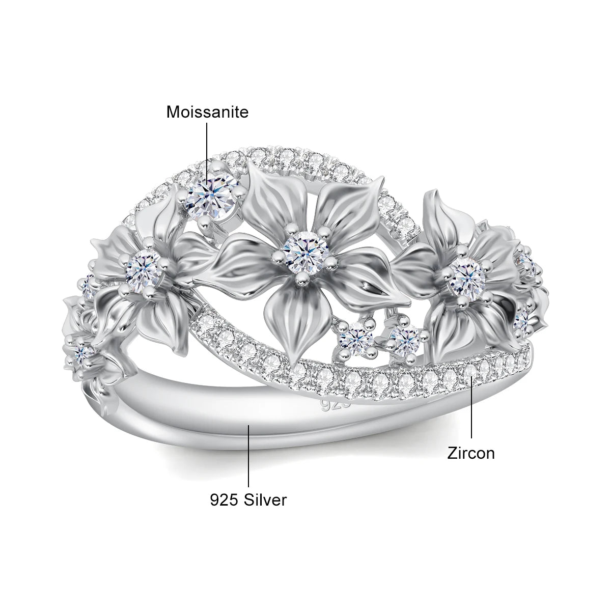 Palace Moissanite Wedding Flower Ring Brands