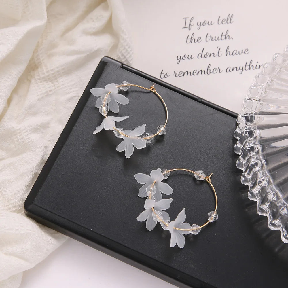 White Flower Earrings