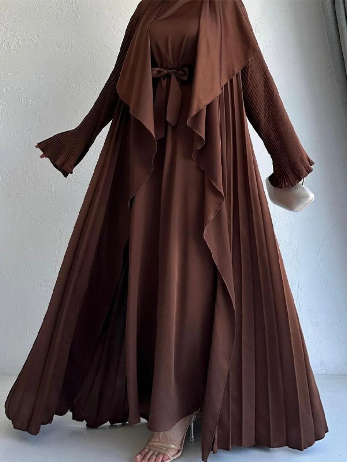 Eid Dress 2 Piece Set Lace-up Party Jalabiya Ramadan