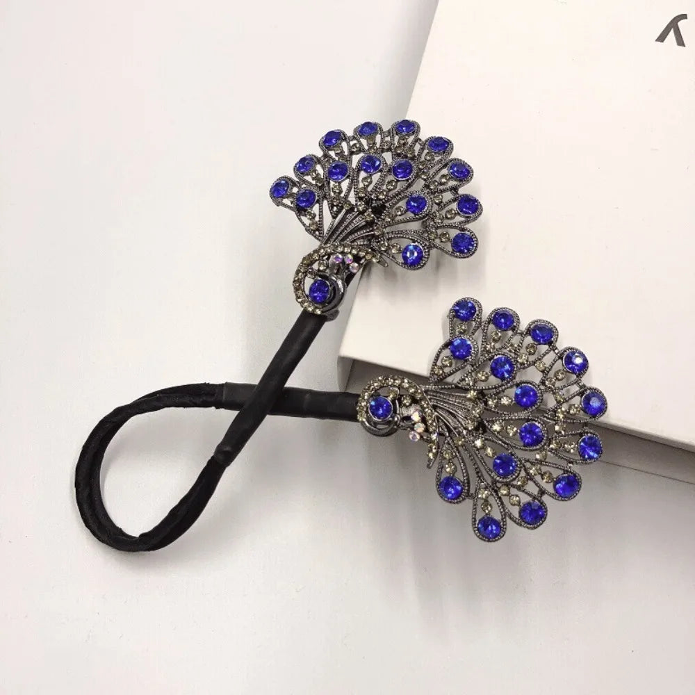 Elegant Peacock Shape Hair Bun Maker Twist Easy Fast Snap Headwear Hair Twister Roll Hair Tool Hairstyle Twist Women