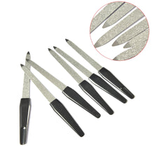 Metal nail files 5-piece double-sided set with black handle.