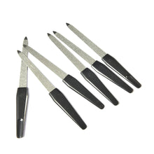 5PCS/Set Metal Double-Sided Nail Files Black Handle Strong Edge Manicure Sharpening Nail Grooming Beauty Pedicure Nail Files
