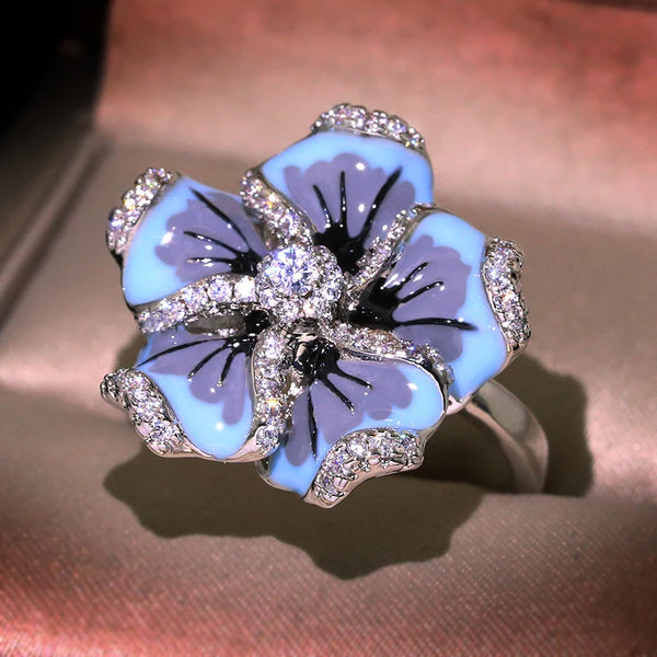 Milangirl Jewelry Gorgeous Blue Flower