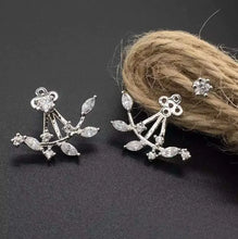 2019 Flower Crystals Stud Earring For Women Rose Gold Color Double Sided Fashion Jewelry Earrings Female Ear Brincos Pending