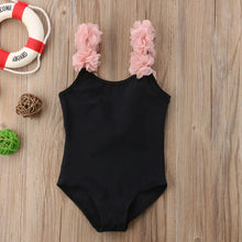 Girls swimsuit in white with 3D floral detail