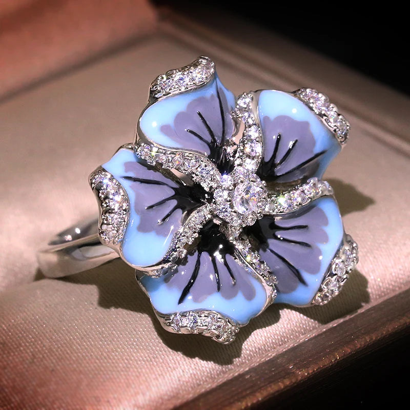 Milangirl Jewelry Gorgeous Blue Flower