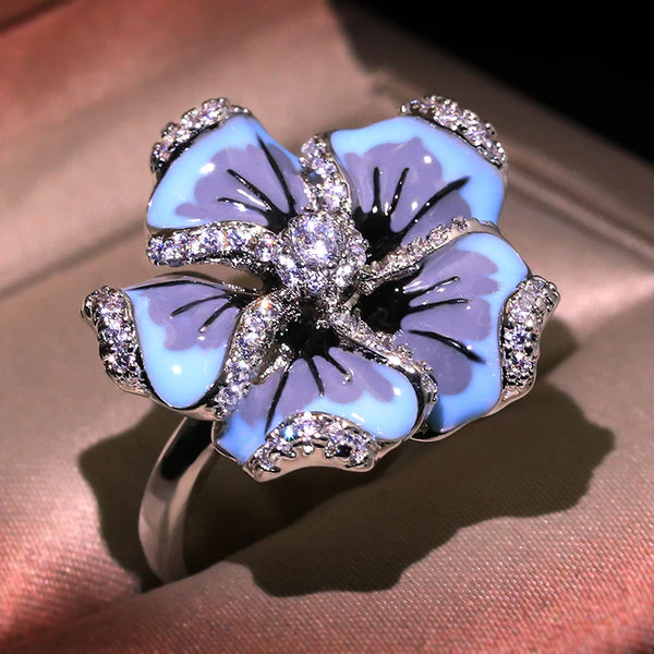 Milangirl Jewelry Gorgeous Blue Flower