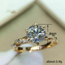 Elegant gold moissanite twist couple ring for couples