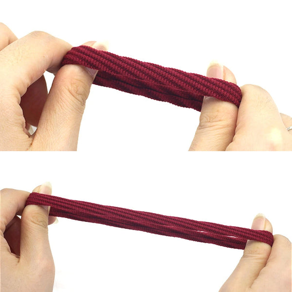 elastic hair rope hair ring – 20 pcs jacquard pattern women's headband