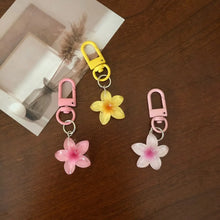Flower keychain resin pendant translucent jewel-like resin finish.