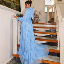 Light Blue Solid Color Casual Trendy Long Sleeve Dress