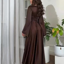 Satin Long Lace Up Slim Evening Dresses
