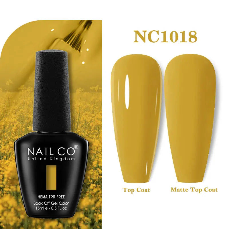 NAILCO 15ml HEMA-free TPO-free Topcoat Basecoat Artistic Design Gel Nail Polish Top Base Coat UV LED Soak Off Gel Nail Polish