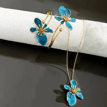 Vintage Floral Enamel Necklace & Bracelet Set – Bohemian Jewellery
