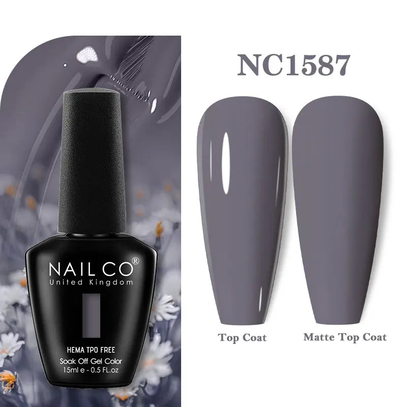 NAILCO 15ml HEMA-free TPO-free Topcoat Basecoat Artistic Design Gel Nail Polish Top Base Coat UV LED Soak Off Gel Nail Polish