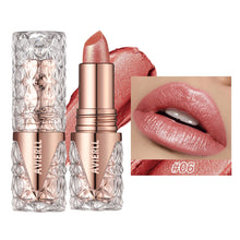 Pearl lipstick before and after showing rich colour payoff.
