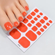 gel toe nail strips – 22 tips solid bake free pedicure stickers