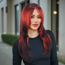 Halloween straight hair wig full headpiece secure comfortable fit.