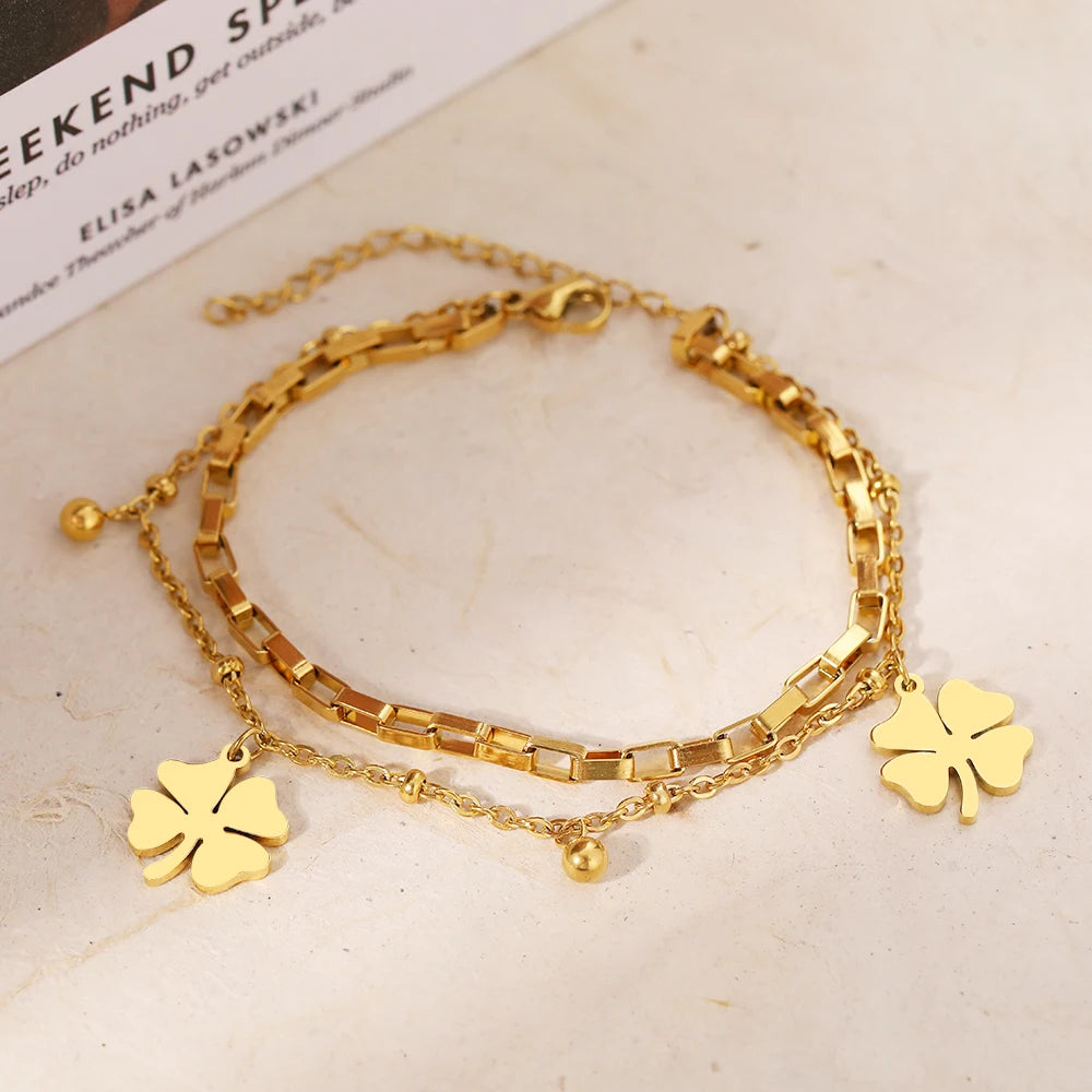Stainless Steel Bracelets Clovers