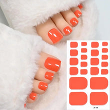 gel toe nail strips – 22 tips solid bake free pedicure stickers
