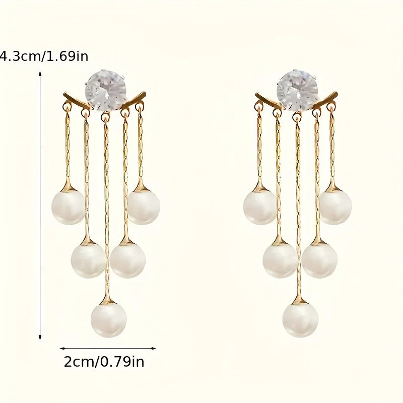 Oversized Simulated Pearl Drop Earrings