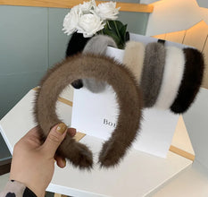 2026 Hot Sale Women Luxury winter 100% Real Mink Fur Headbands High Quality Real Fur Hair Band Lady Fashion Hair Hoop Furry Gift