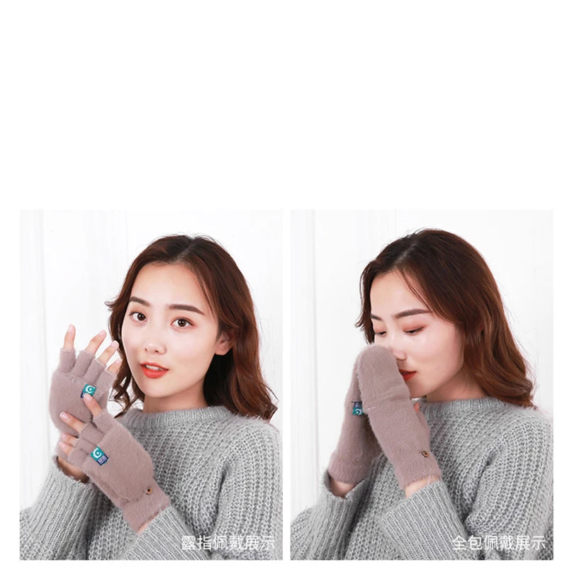 Plush Fingerless Gloves