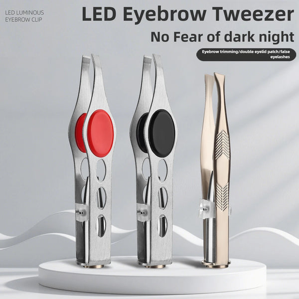 Steel Button Cell Smart Design Eyebrow Hair Remove Tweezer