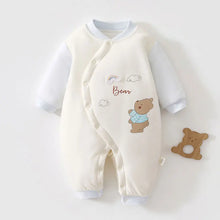 Baby winter snowsuit in Bear Blue with thickened cotton fabric