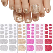 toe nail wraps – glitter self-adhesive full cover nail decals shiny finish