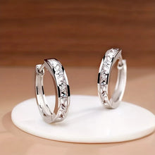 women hoop earrings with CZ – gift packaging side view