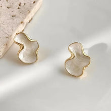 abstract stud earrings for women – white black pink