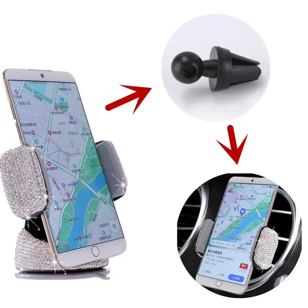 Crystal Rhinestones 360 Degree Car Phone Holder