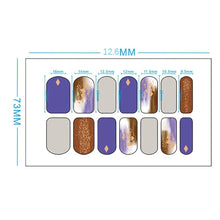 Gel nail stickers 14 strips semi cured floral full cover nail art
