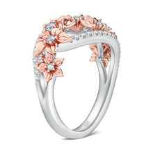 Moissanite wedding flower ring for weddings and engagements