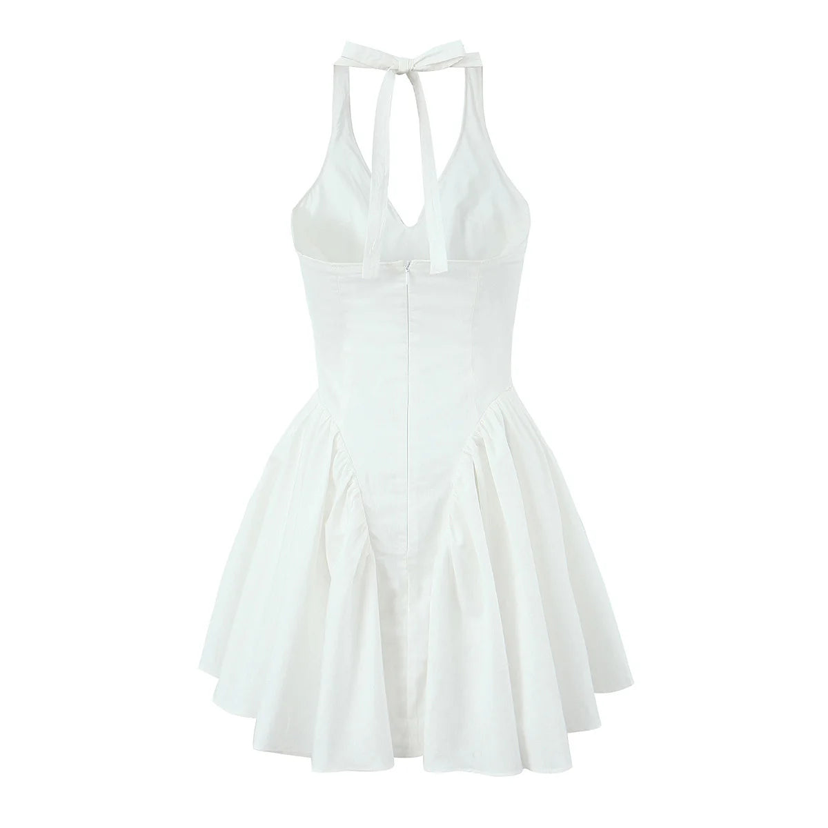Summer dress 2024 women evening party mini dresses elegant white bodycon dress korean fashion ruffle halter tank dress backless