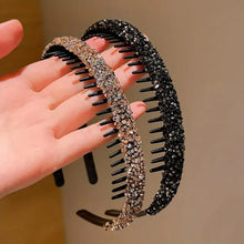 rhinestone headbands for kids – toothed non-slip sparkling hair set