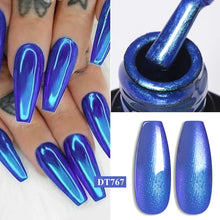 MEET ACROSS 8 Colors Mirror Gel Nail Polish Long-lasting Quick-drying Metallic Gold Silver Red Semi Permanent Varnish Nail Art