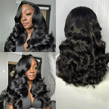 250 Density 100% Human Hair 13x4 Lace Frontal Wigs Bouncy Wave Loose Wave Bob Wig Lace