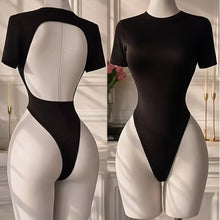 Backless bodysuit for women in a basic solid colour