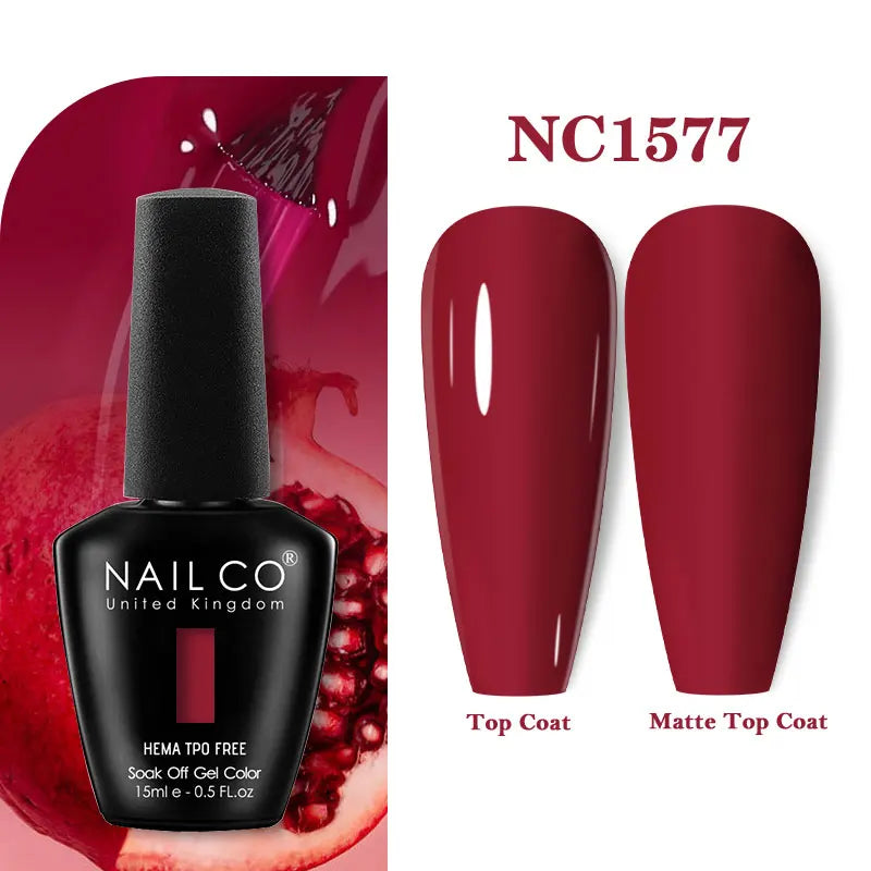 NAILCO 15ml HEMA-free TPO-free Topcoat Basecoat Artistic Design Gel Nail Polish Top Base Coat UV LED Soak Off Gel Nail Polish