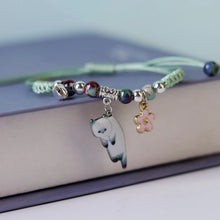 Cartoon Enamel Animal Cat Flower Bracelet