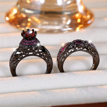 Crystal White Round Stone Engagement Ring Set Cute Yellow Gold