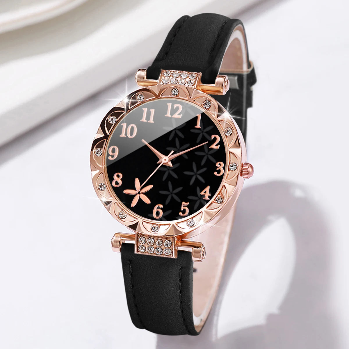 2PCS/Set Women Watches Rhinestone Heart Bracelet S