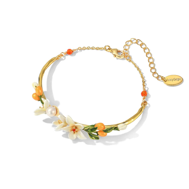 Enamel Flower Bracelet