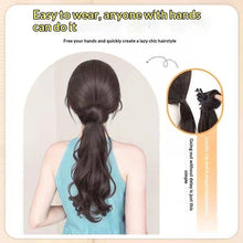 Synthetic ponytail wig in a low ponytail — versatile everyday look.
