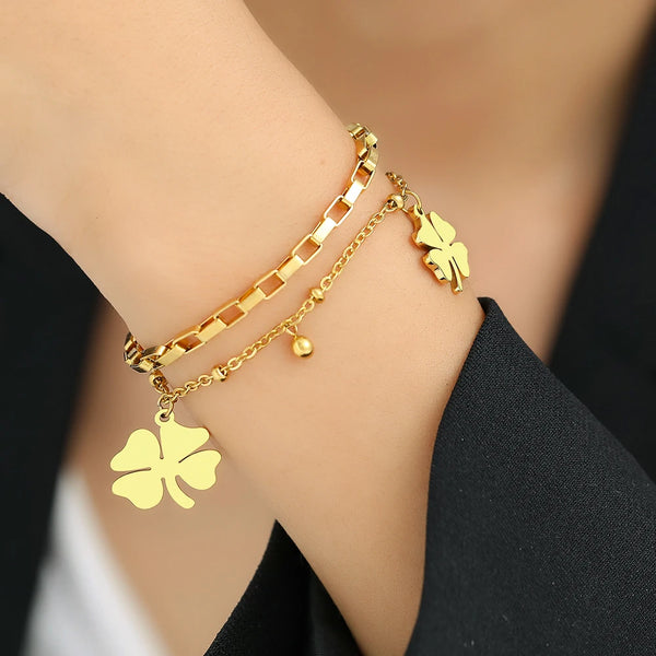 Stainless Steel Bracelets Clovers