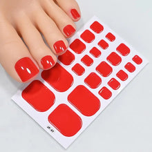 gel toe nail strips – 22 tips solid bake free pedicure stickers